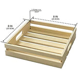 2 Pack Wooden Crafts Pallet Crates with Handle, Blank Wood Trays Square Storage for DIY Crafting Decorations (Outer 8.7 x 8.7 x 2 in, Interior 8 x 8 Generic