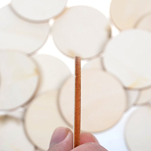 40-Piece 2" Round Disc Unfinished Wood Cutout Circles for Creating Jewelry Painted Christmas Tree Decorated/Craft Projects