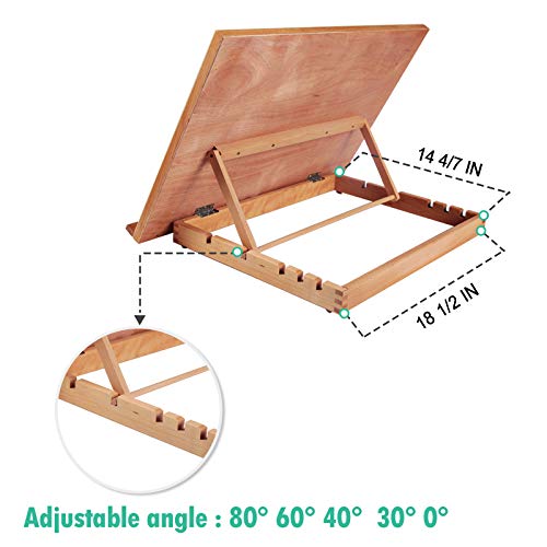 Falling in Art Large 5-Position Wood Drafting Table Easel Drawing and Sketching Board, 23 2/9 Inches by 16 1/2 Inches - WoodArtSupply