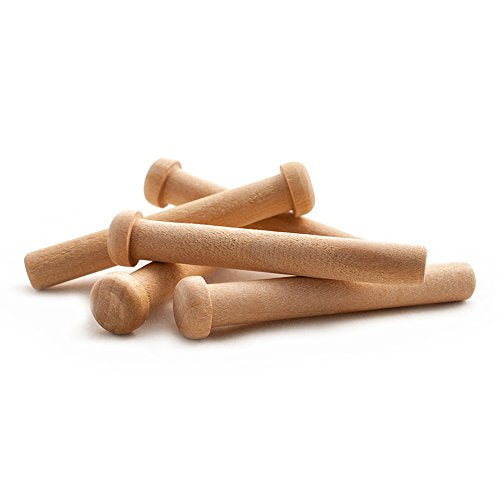 Wooden Axle Pegs for 3/8" Hole, 2-9/16" Wood Toy Wheel Pegs - Bag of 25 Craftparts Direct