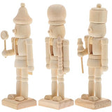 MAGICLULU 3Pcs Christmas Wooden Unfinished Nutcracker Wooden Nutcracker to Paint Unpainted Nutcracker for Christmas Decor DIY Craft MAGICLULU