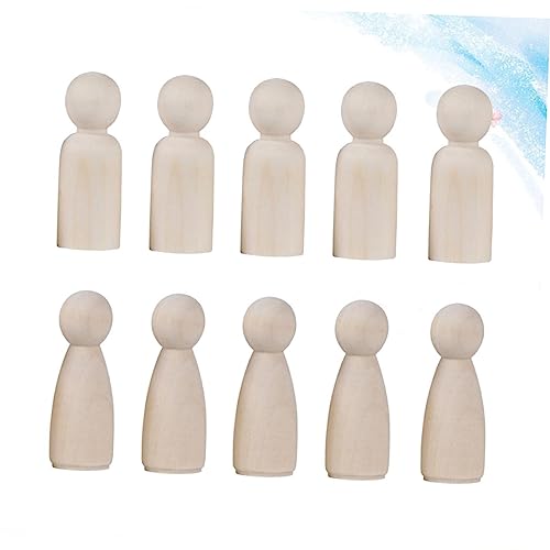 VILLCASE 40pcs DIY Wood Doll Nativity Toys for Kids Doll Bodies for DIY Unfinished Wooden Peg Dolls Painting Wood Figure Paint kit for Kids Wooden VILLCASE