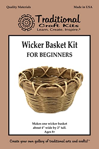 Traditional Craft Kits Wicker Basket Kit for Beginners - Basket Weaving Kit Set, Basket Making Kit with Basket Weaving Supplies Complete with Traditional Craft Kits
