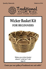 Traditional Craft Kits Wicker Basket Kit for Beginners - Basket Weaving Kit Set, Basket Making Kit with Basket Weaving Supplies Complete with Traditional Craft Kits