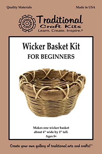 Traditional Craft Kits Wicker Basket Kit for Beginners - Basket Weaving Kit Set, Basket Making Kit with Basket Weaving Supplies Complete with
