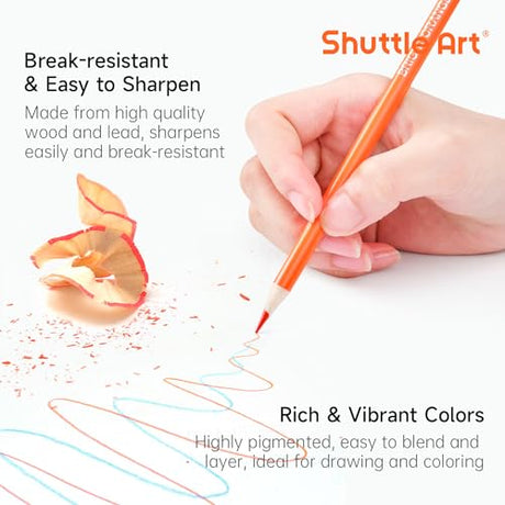 Shuttle Art 80 Regular Colored Pencils, Colored Pencils for Adult Coloring, Soft Core Color Pencils, Coloring Pencils for Adults Kids Artists Shuttle Art