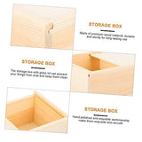 Abaodam 4 Pcs Wooden Storage Box Unfinished Square Jewelry Container Bracelet Stand Ring Holder Wood Crafts Basket Storage Bins Wooden Stand Souvenir Abaodam