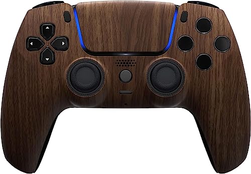 Custom Wireless Controller Compatible with PS5 - Multiple Designs Available (PS5 Wood) Custom Controllerzz