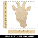 African Giraffe Head Unfinished Wood Shape Piece Cutout for DIY Craft Projects - 1/4 Inch Thick - 6.25 Inch Size Sniggle Sloth