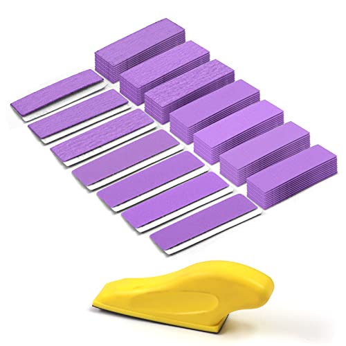 70 PCS Hand Sander Kit,3.5” X 1”Mini Detail Finger Micro Sander Block ...