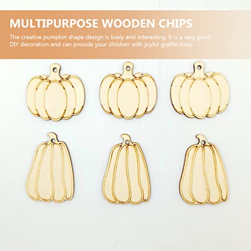 COHEALI Unfinished Wooden Pumpkins Halloween Decor Pumpkin Wooden Cutouts Unfinished DIY Crafts Set with Ropes for DIY Painting Project Hanging COHEALI