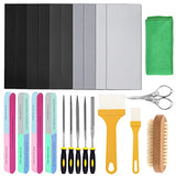 Swpeet 26Pcs Resin Sanding and Polishing Assortment Kit, Including 240# 600# 1000# 2000# 3000# 5000# Sand Papers, Resin File, Polishing Blocks, - WoodArtSupply