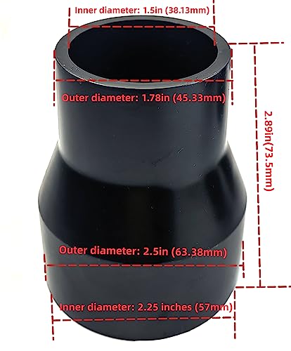 palart 3 Piece Vacuum Adapter Combo Kit Fits Wet Dry Vacuum Cleaners Connector Accessory, includes a 2-1/2 in. to 1-7/8 in. accessory adapter, a palart