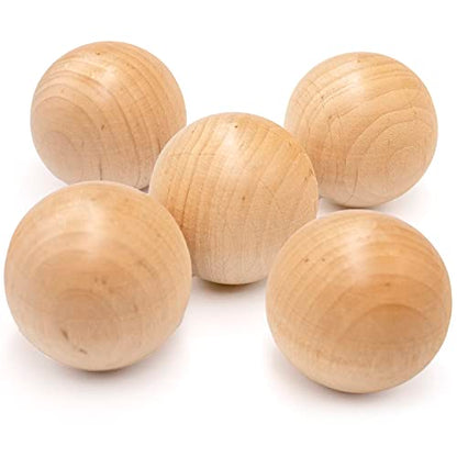 18 Pieces Unfinished Round Wood, Natural Wooden Balls, Mini Wooden Balls for Crafts, Wood Rounds (35mm)