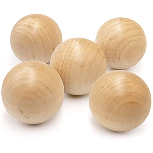 18 Pieces Unfinished Round Wood, Natural Wooden Balls, Mini Wooden Balls for Crafts, Wood Rounds (35mm) - WoodArtSupply