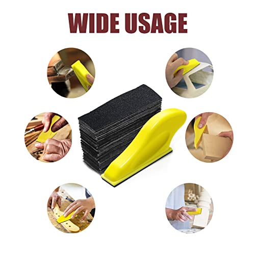 Micro Sander Kit 3.5X 1 Inch Detail Finger Sander for Small Projects+ 100PCS Wet Dry Sandpaper Sheets 60 120 240 400 600 800 1000 1500 2000 5000 Grit Tongbay