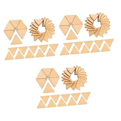 EXCEART 300 Pcs Perforated Triangular Wood Trim Triangle Earrings Decor for Home Craft Wood Supplies DIY Kits Unfinished Wooden Earrings Wooden