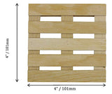 Creative Hobbies 6-Pack Mini Wood Pallet Coasters for Beverages, Hot and Cold Drinks, Mini Building Blocks Stacking, DIY Crafts, 4" x 4" x 11/16" Creative Hobbies