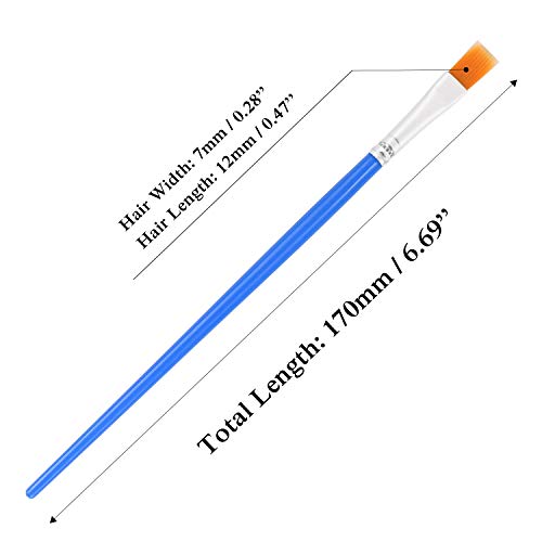 UPINS 20 Pcs Flat Paint Brushes,Small Brush Bulk for Detail Painting UPINS