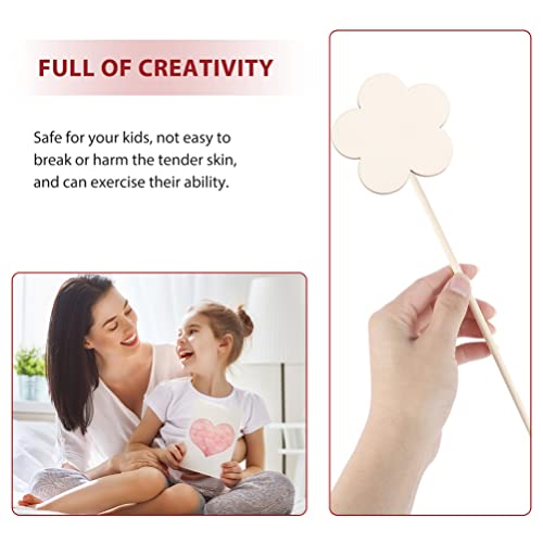 NUOBESTY 16pcs Princess Fairy Wands Kit Make Your Own Princes Unfinished Wooden Magical Wand Stick Moon Flowers for Girls DIY Crafts Cosplay Costume NUOBESTY