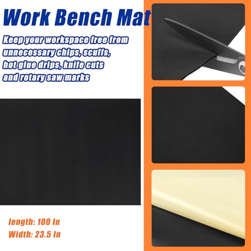 Vesici 1 Roll Work Bench Mat 23.6 x 100 Inch Scratch Resistant Vinyl Floor Runner Easy to Clean Workbench Mat Pad for Garage Workbench or Table Vesici
