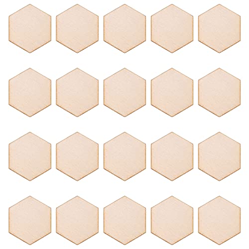 MILISTEN 100pcs Woodsy Decor Mini Hexagon Wood Chip Unfinished Homemade Ornaments Blank Ornaments Blank Unfinished Wood Slices Blank Wooden Ornaments