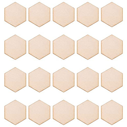 MILISTEN 100pcs Woodsy Decor Mini Hexagon Wood Chip Unfinished Homemade Ornaments Blank Ornaments Blank Unfinished Wood Slices Blank Wooden Ornaments