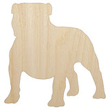 Bulldog English British Dog Solid Unfinished Wood Shape Piece Cutout for DIY Craft Projects - 1/4 Inch Thick - 6.25 Inch Size Sniggle Sloth