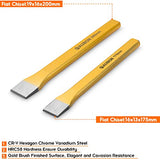 Acrux7 6 Pcs Cold Chisel Set - Flat Chisel, Center Chisel, Cylindrical Chisel, with Canvas Bag, Cone Chisel for Brickwork, Concrete, Metal, Stone Acrux7