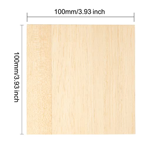 25 Pack Basswood Sheets for Crafts - 4 x 4 x 1/12 Inch - 2mm Thick Plywood Sheets Unfinished Squares Bass Wood Boards for Laser Cutting, Wood - WoodArtSupply