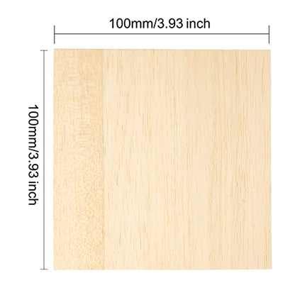 25 Pack Basswood Sheets for Crafts - 4 x 4 x 1/12 Inch - 2mm Thick Plywood Sheets Unfinished Squares Bass Wood Boards for Laser Cutting, Wood - WoodArtSupply