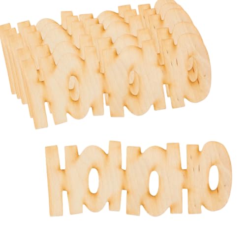 Unfinished Wood "HOHOHO" Cutouts Set of 6 by Factory Direct Craft - Made in The USA for Christmas Decorating, Crafts and DIY Projects (6-3/4 Inches Factory Direct Craft