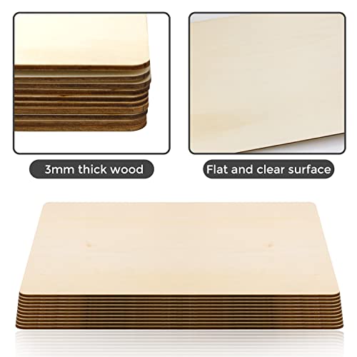 FSWCCK 10 Pack 3MM 1/8" x 12" x 12" Craft Wood, Plywood Board Basswood Sheets, Perfect for DIY Projects, Drawing, Painting, Laser, Wood Burning, Wood FSWCCK