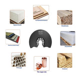 7pcs Semi Circular Oscillating Saw Blades for Cutting Wood Plastic Soft Metal, 3-1/2 Inch (88mm) Oscillating Multitool Quick Release Saw Blades Fit BBYPP