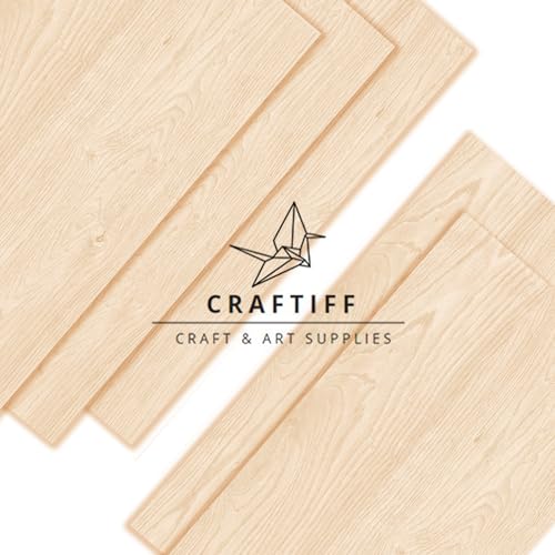 Maple Wood Sheets 4x8" inch, 1/8" Thick Canadian Hard Lumber, for Sign Veneer pellets by Craftiff (8x4x1/8") Craftiff
