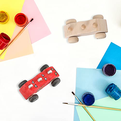 Zhanmai 6 Pieces Unfinished Wooden Cars DIY Wooden Race Car Wood Car Toys Paintable Wood Toys Crafts for Students Home Activities Craft Projects Easy - WoodArtSupply