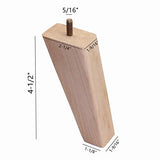 WEICHUAN Unfinished Beech Wood Tapered Replacement Sofa Couch Chair Ottoman Loveseat Coffee Table Cabinet Wood Furniture Feet Furniture Wood WEICHUAN