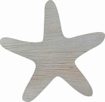 Starfish Wooden Craft 3" Shape, Unfinished Wood Wall Animal Cutout