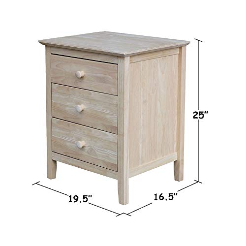International Concepts Nightstand with 3 Drawers, Standard IC International Concepts