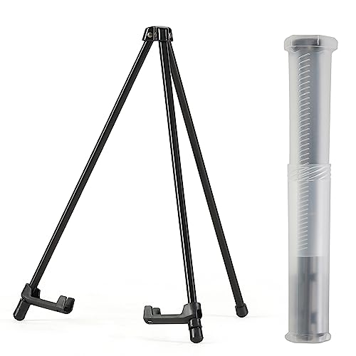 Somime 14" High Tabletop Instant Display Easel - Black Steel Small Desktop Easel Stand with Adjustable Holders for Paintings, Posters and Store Somime