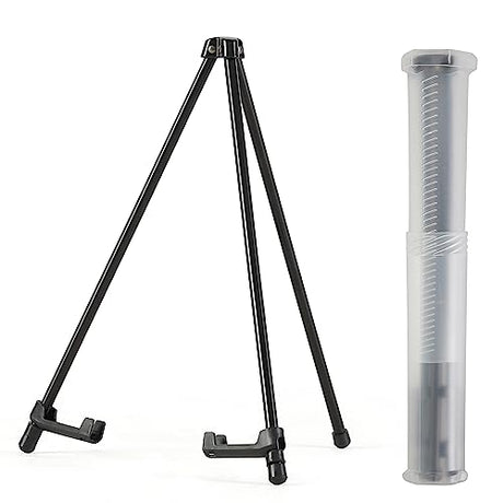 Somime 14" High Tabletop Instant Display Easel - Black Steel Small Desktop Easel Stand with Adjustable Holders for Paintings, Posters and Store Somime