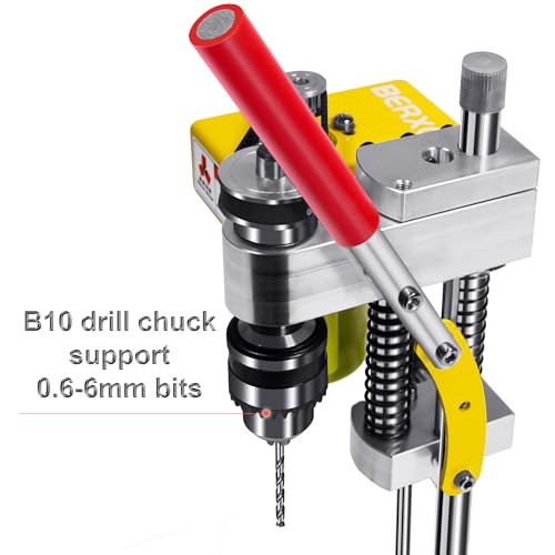 BERXOL Mini Drill Press, Benchtop Drill Press, Portable Electric Drilling Machine, CNC 795 Motor, B10 Chuck, Drill Bit and Clamp for Metal Wooden - WoodArtSupply