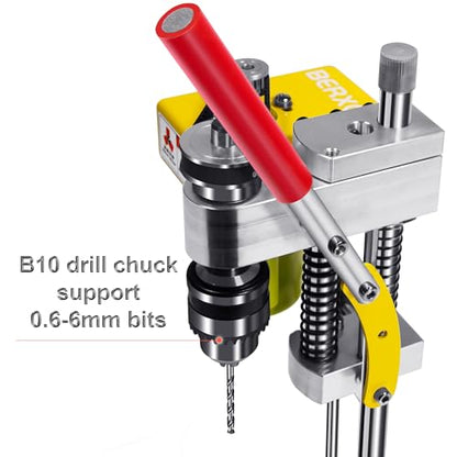 BERXOL Mini Drill Press, Benchtop Drill Press, Portable Electric Drilling Machine, CNC 795 Motor, B10 Chuck, Drill Bit and Clamp for Metal Wooden - WoodArtSupply