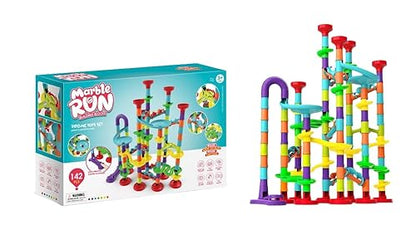 Toys for Boys 4-6 - Marble Runs 3D Maze Game DIY Educational Toys for Kids 5-7 Birthday Gift,Track Pipe Building Blocks Mini Glass Marbles for - WoodArtSupply