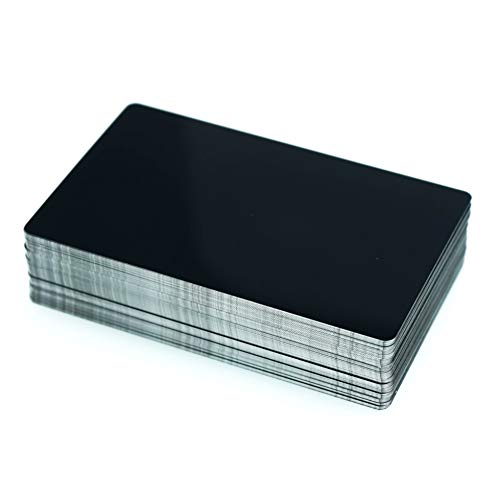 RXBC2011 100pcs Blank Metal Business Cards Laser Engraving Aluminum (black, 100 pcs) RXBC2011