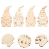 VOSAREA 40Pcs Christmas Gnome Wood Cutouts Unfinished Christmas Wooden Ornaments Xmas Tree Hanging Embellishments Crafts for DIY Arts Crafts Holiday VOSAREA