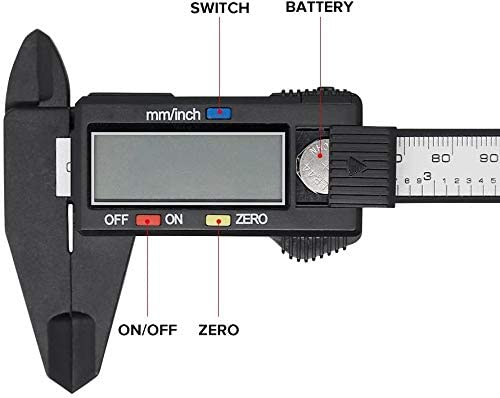 Digital Caliper, PINKJOY 0-6" Calipers Measuring Tool - Electronic Micrometer Caliper with Large LCD Screen, Auto-Off Feature, Inch and Millimeter - WoodArtSupply