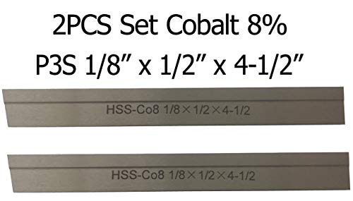 Set of 2 8% Cobalt 1/8" x 1/2" x 4-1/2" for Lathe Parting Cut Off Blade Parallel Tyle LLDSIMEX