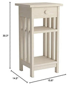 International Concepts Mission Telephone Stand, Unfinished IC International Concepts