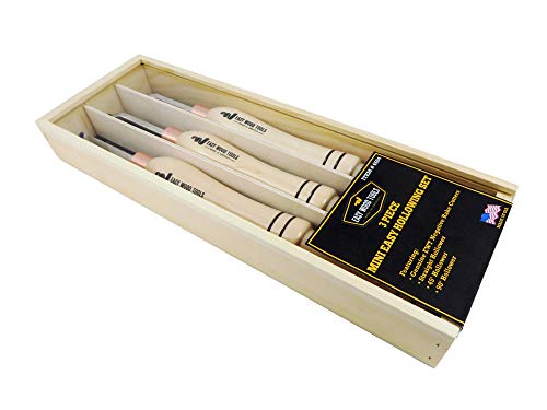 Easy Wood Tools 3 Piece (6504) Mini Hollowers Set for Miniature Hollow Forms #1, 2 and #3 Hollowers Come Equipped with Ci5-NR Patented Negative Rake - WoodArtSupply